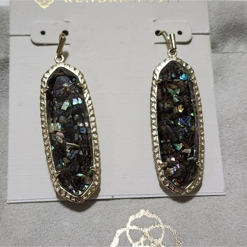 Kendra Scott Lauren crushed Abalone‎ and gold earrings